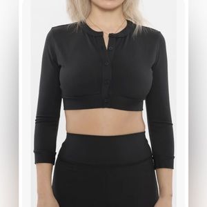 Weworewhat crop top knit button down l/s cardigan Shrug nwts Cover Up Date